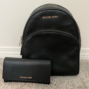 Michael Kors backpack purse with matching wallet